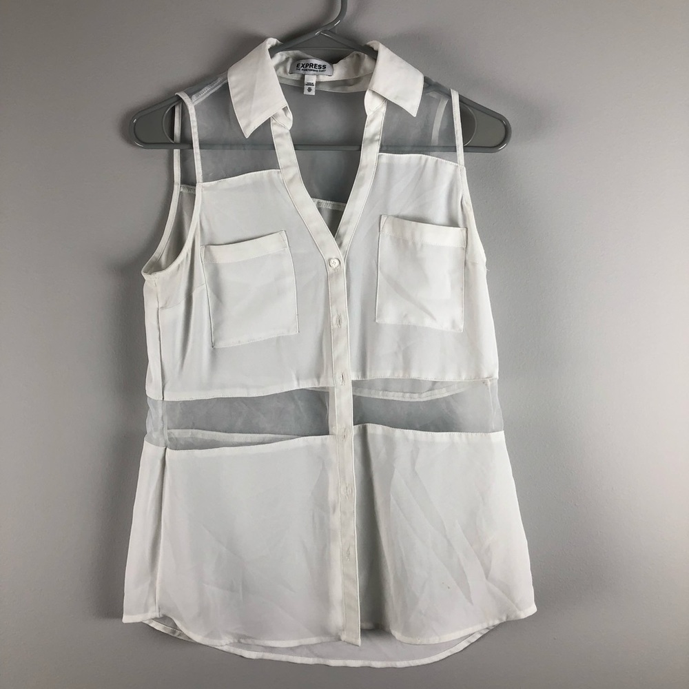 Express White Peekaboo Top.  Size XS